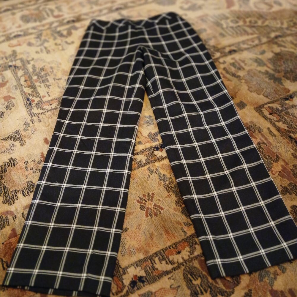 PENDLETON Virgin Wool Black Plaid Trousers 4P - like new - Picture 10 of 13